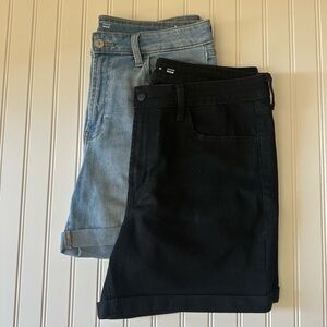 Old Navy High Rise Wow Denim Jean Blue and Black Shorts Set Size 14